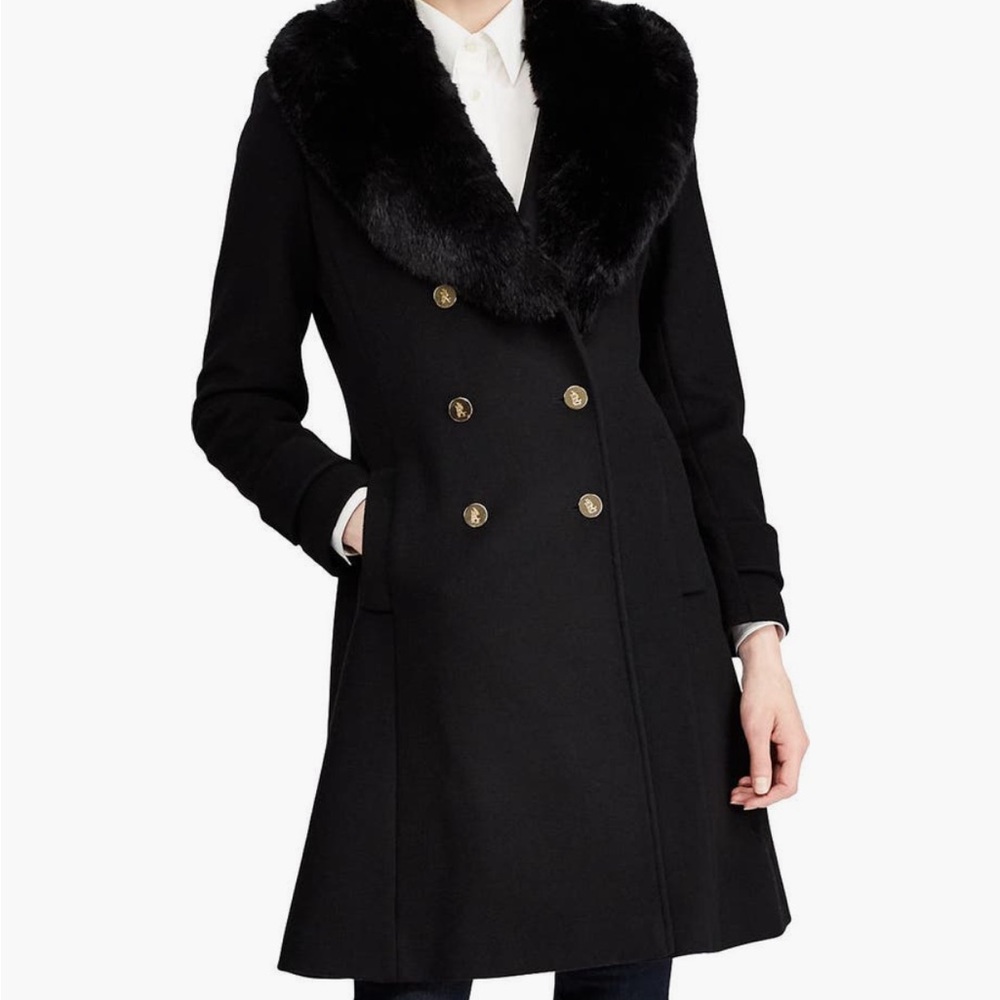 Ralph Lauren - Elegant Black Double-Breasted Women's Coat